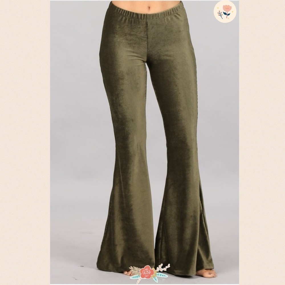 New! Olive Knit, Fit & Flare Corduroys